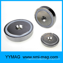 Magnetic assembly countersink hole pot magnet